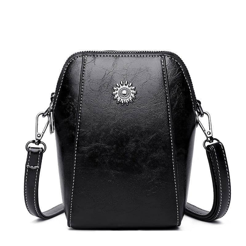 image-2023 New Autumn Trendy Soft Leather Mobile Phone Bag Women's Crossbody Mini Small Bag Fashion Vertical Style Small Mobile Phone Bag