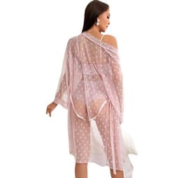image-Women's Mesh Lingerie Set - Black Lace Nightdress S
