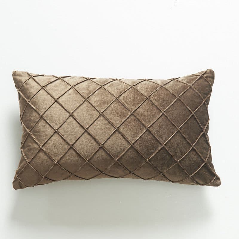 image-Dutch Velvet Plaid Waist Pillow Purple 30×50cm