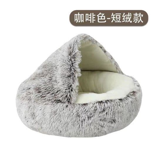 image-Crystal Velvet Cat Nest 65x65cm - Green Plush