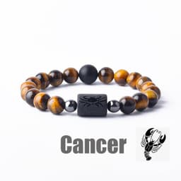 image-Tiger Eye Stone Zodiac Bracelet - Natural Stone Beaded