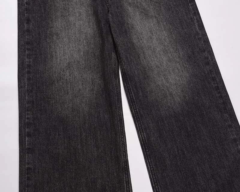 image-Men's Retro Distressed Straight Jeans - Black XXL