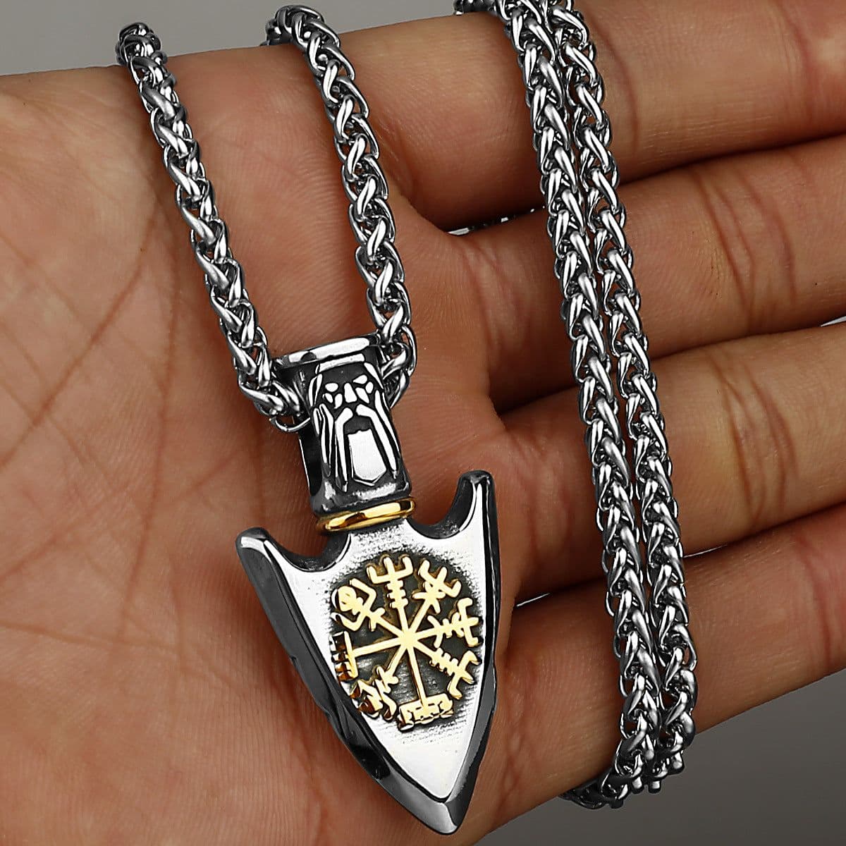 image-Viking Compass Rune Titanium Steel Pendant