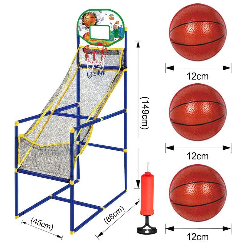 image-Kids' Portable Shooting Machine, Basketball Toy Indoor/Outdoor - Red, 1.49M Height