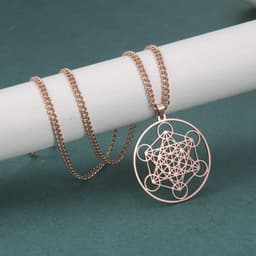 image-Stainless Steel Metatron Angel Necklace - Gold