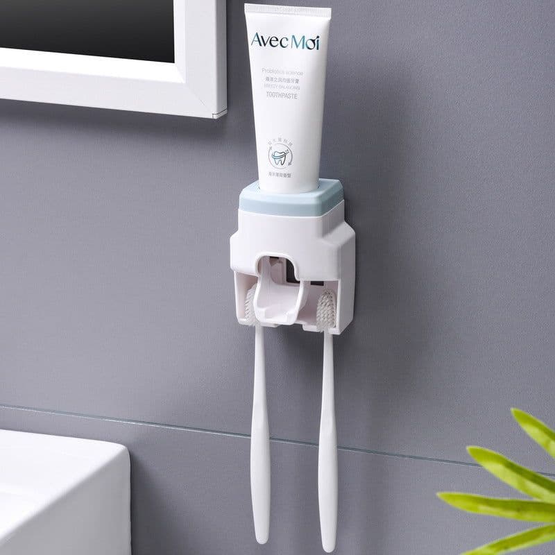image-Douyin recommends bathroom washstand automatic toothpaste toothbrush holder wall-mounted toothpaste lazy squeeze artifact