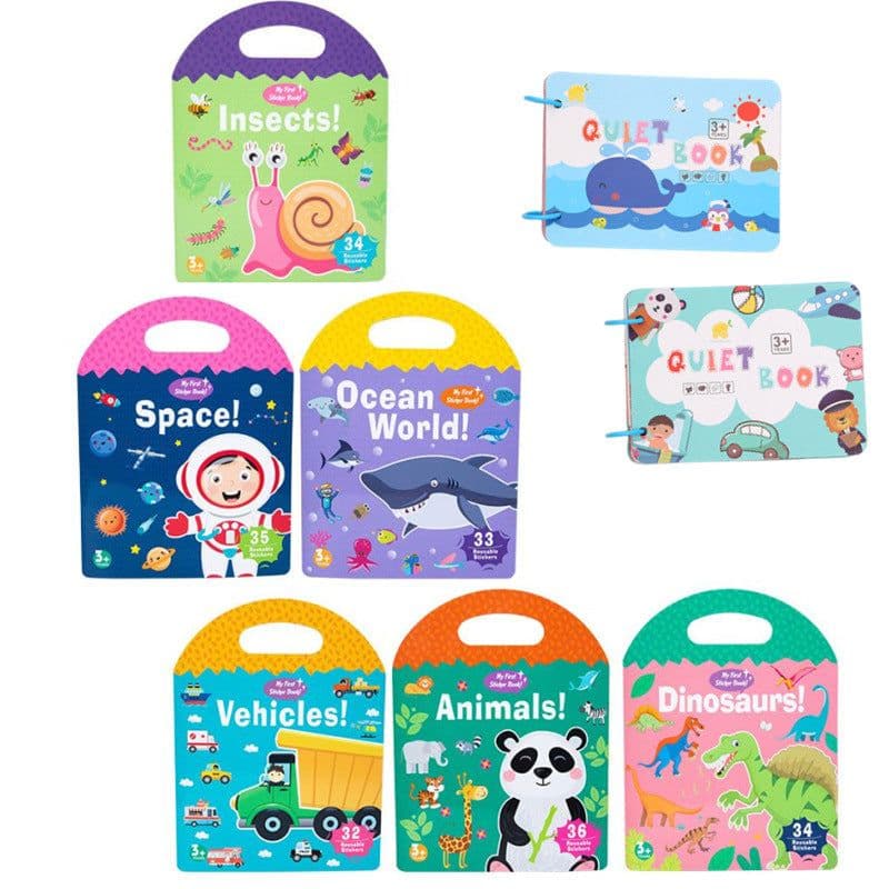 image-Children's Sticker Book - Quiet Paste Montessori