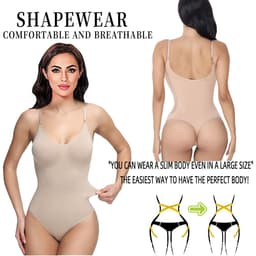 image-Nigar Seamless Shaping Bodysuit - Black Thong