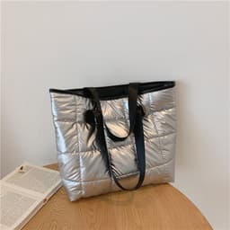 image-Foreign trade 2022 autumn and winter new bags women's fashion all-match space cotton clothing bag large-capacity shoulder bag tote bag tide