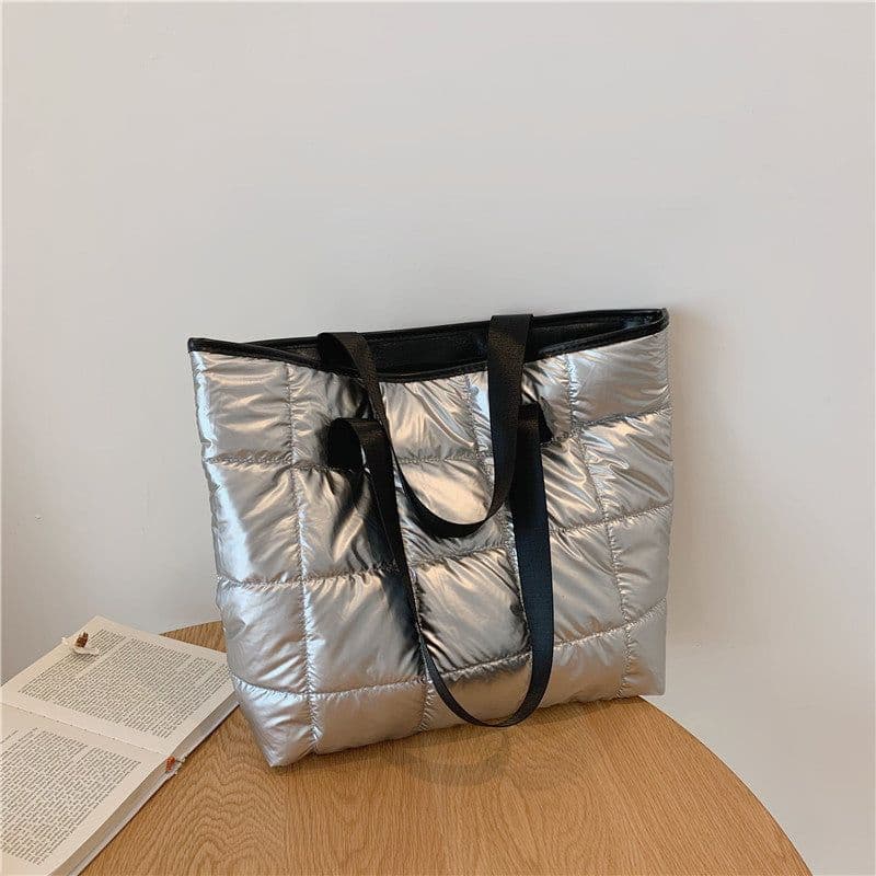 image-Foreign trade 2022 autumn and winter new bags women's fashion all-match space cotton clothing bag large-capacity shoulder bag tote bag tide