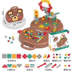 image-Baby Puzzle Toolbox Electric Screwdriver Toy Set