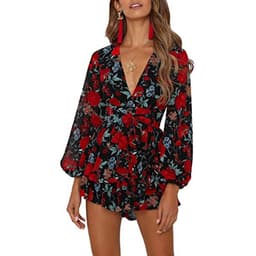 image-autumn and winter cross-border 2020 foreign trade new women's sexy V-neck dyed floral waist casual cocktail dress