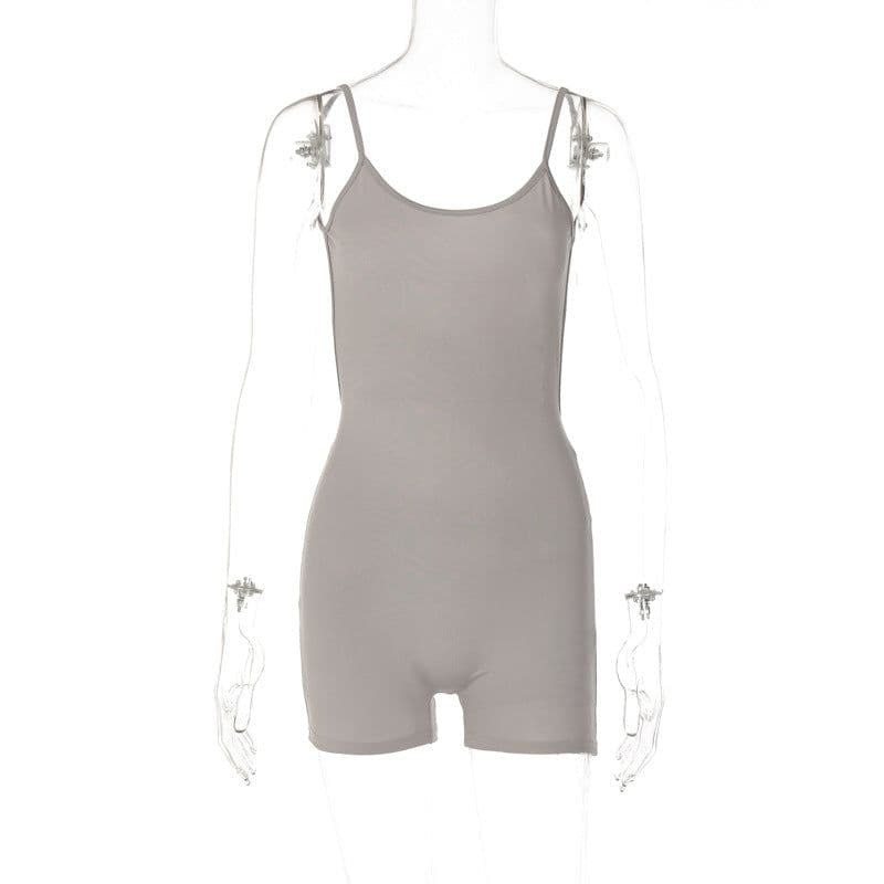 image-European and American style women's clothing wholesale 2023 spring new U-neck sling slimming slim American sports street jumpsuit