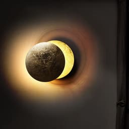 image-Imitation Italian designer moon concept solar eclipse wall lamp Nordic aisle stairs bedroom bedside lamp modern simplicity