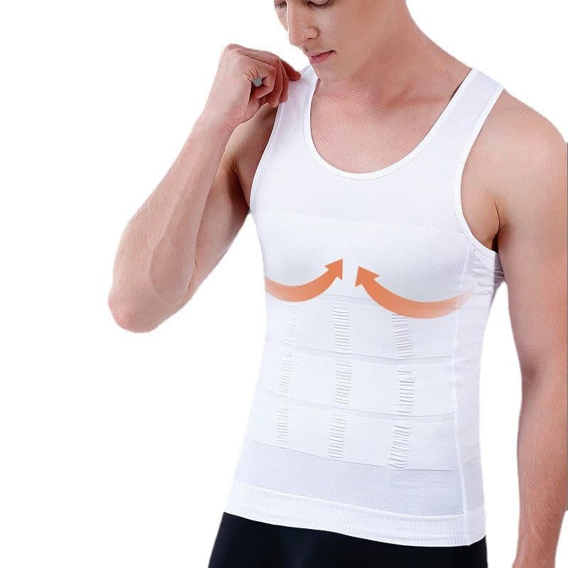 image-Men's Body Shaper Sleeveless Black Nylon