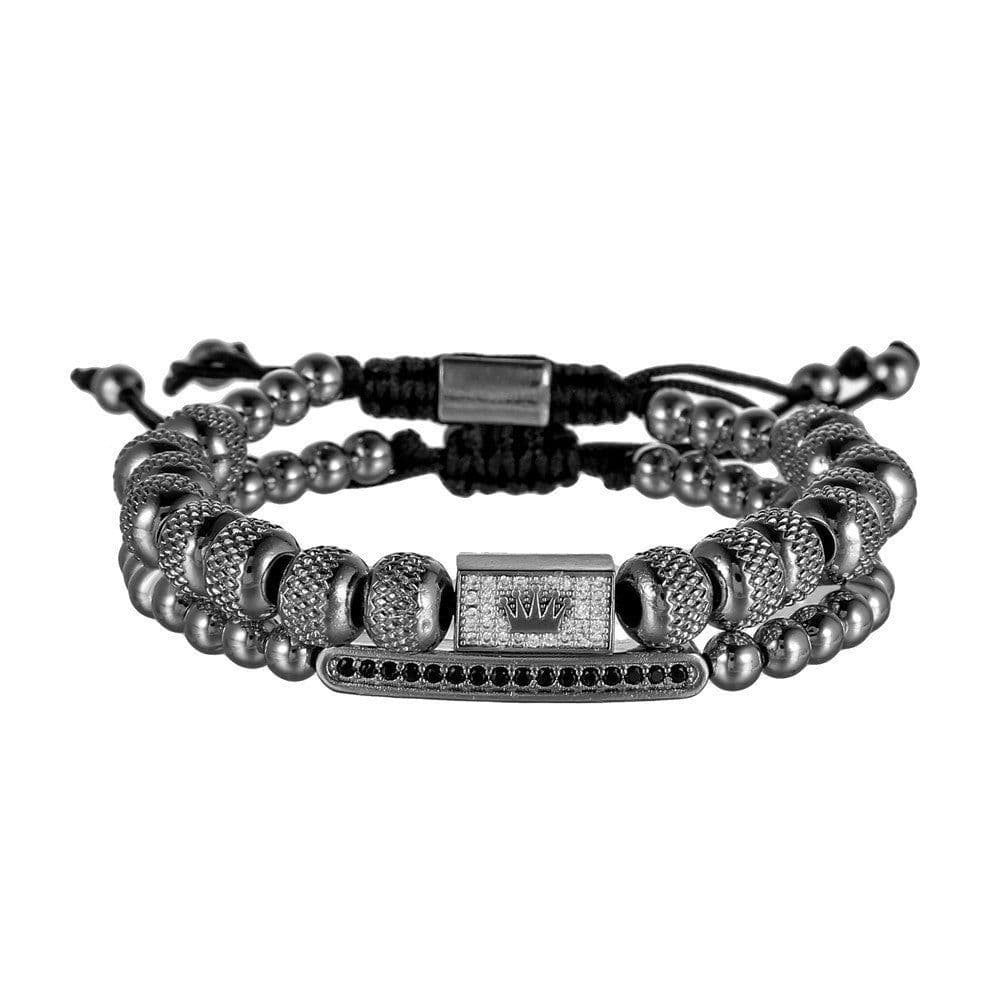 image-European Retro Crown Bracelet Adjustable Men's
