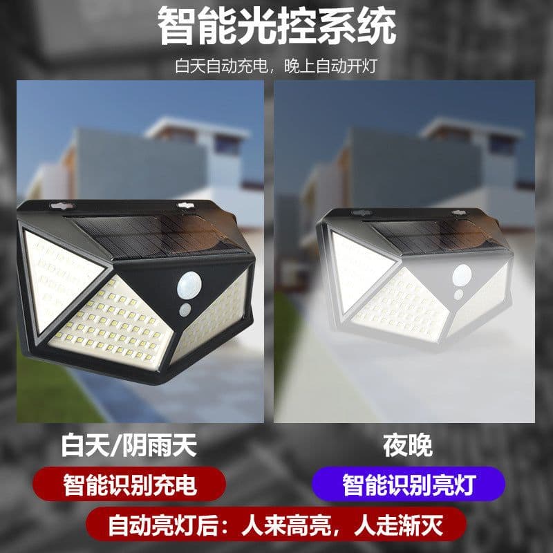 image-114LED Solar Wall Lamp IP65 Induction 12-16hr Outdoor Garden Villa Lamp