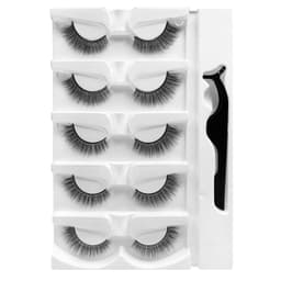 image-False Eyelashes, 5 Pairs, Self-Adhesive, Waterproof, Natural & Durable