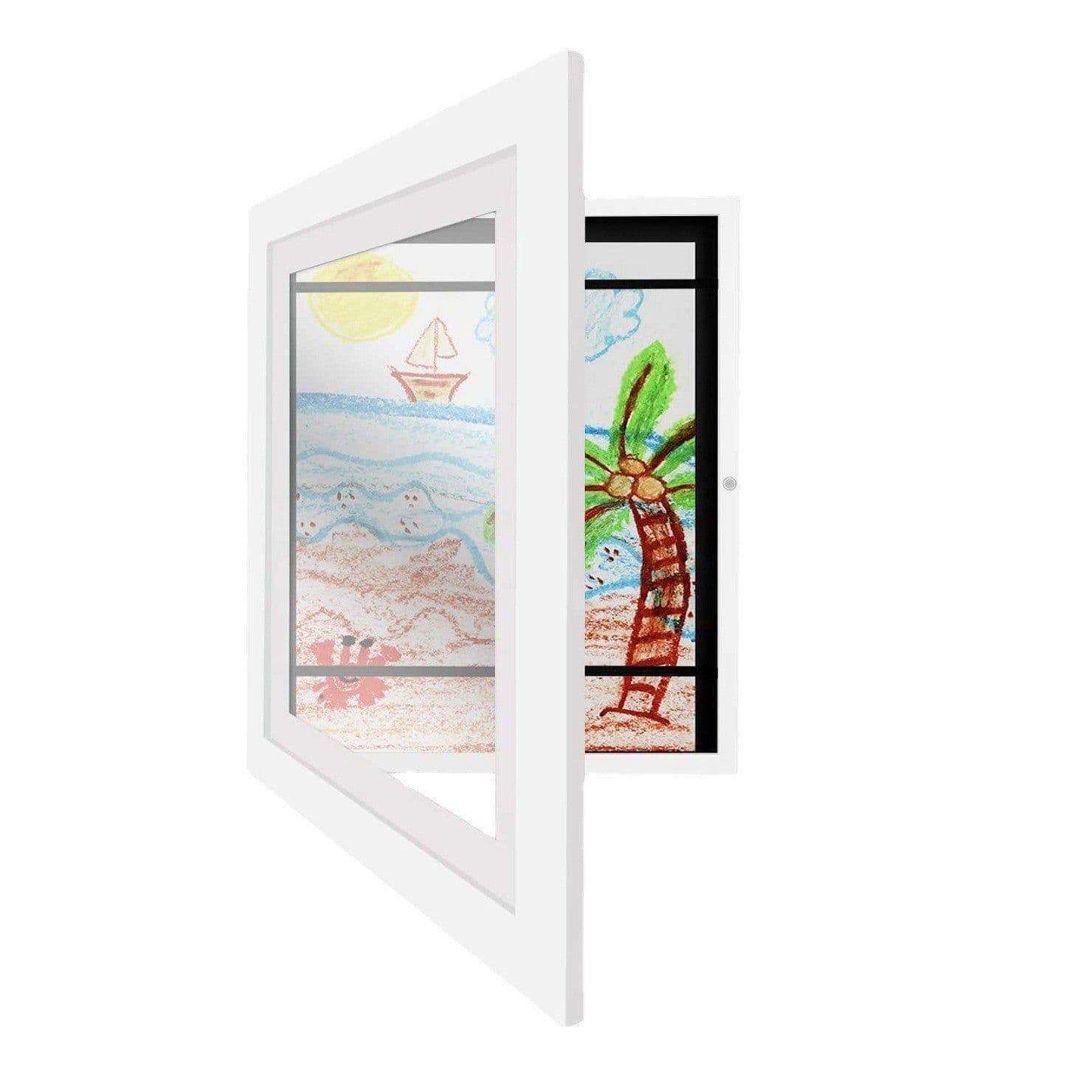 image-2023 cross-border new hot wooden oil painting storage box children flip photo frame picture frame Kids Art Frames
