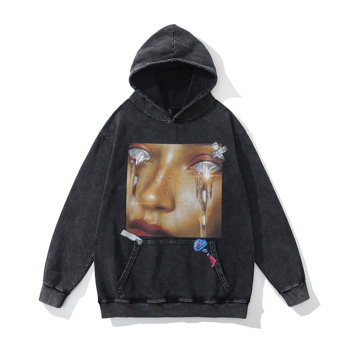 image-Cotton Fleece Hoodie - Kangaroo Pocket Loose Fit XXL