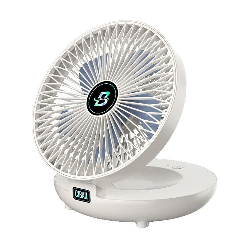 image-USB Desktop Fan - Wall Mounted 6" Cream White