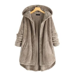 image-Women's Winter Hooded Fleece Sweater - Dark Blue 5XL