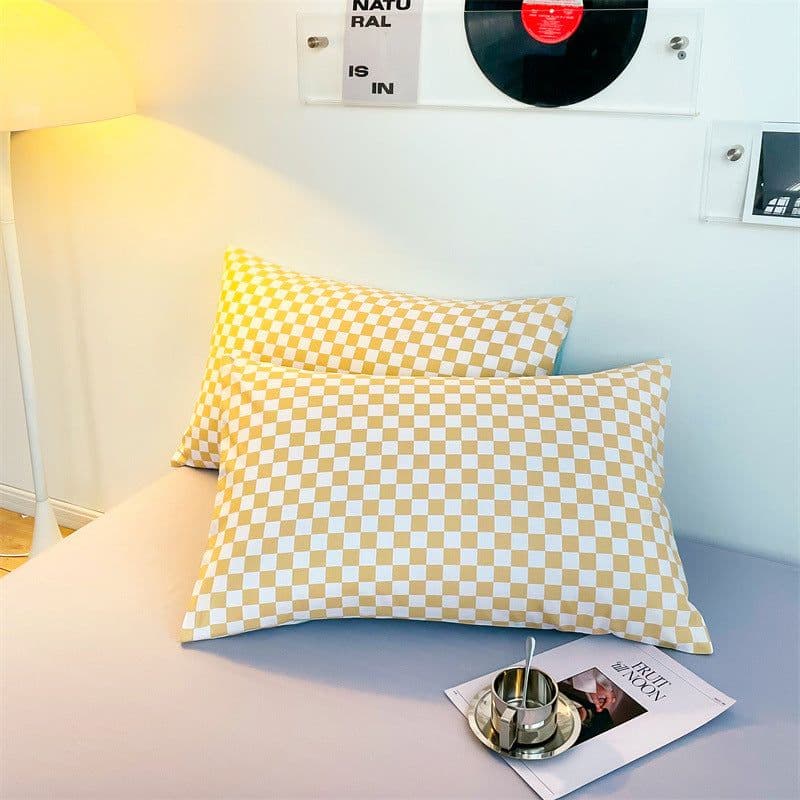 image-Modern Simple Cartoon Pillow Cover Cotton Pair