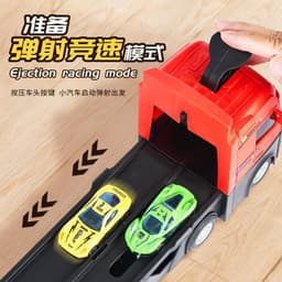 image-Educational Alloy Deformation Catapult Truck with Track Storage