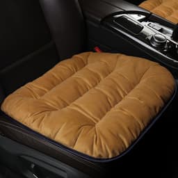 image-Plush winter car seat cushion three pieces down cotton full car cover cushion cover thick universal car cushion wool cushion winter