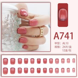 image-Fresh French flowers, cute ins wind, ice and transparent stars, long style, short style, white, high-end manicure and wearable nails