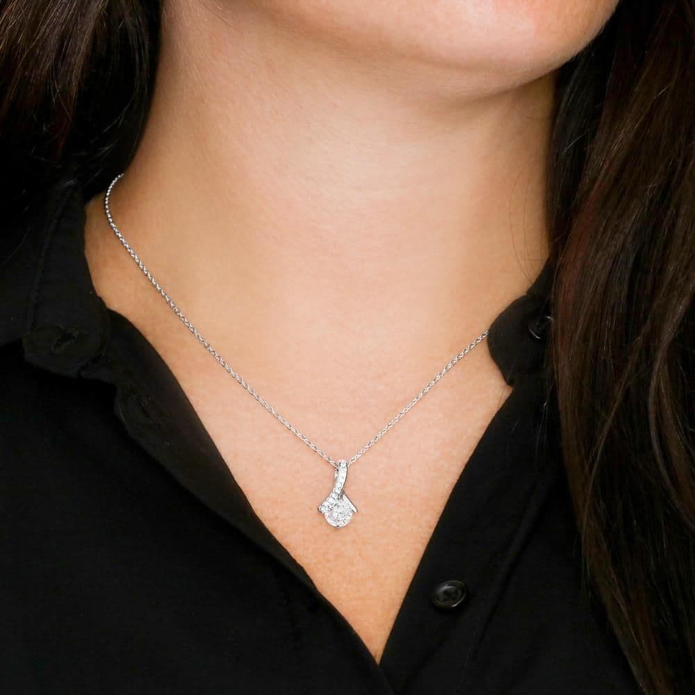 image-Fashion Herringbone Zircon Pendant Necklace - Alloy Geometry - Gift for Mom
