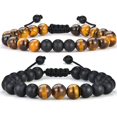 image-Cross-border Hot Selling Men's Bracelet Natural Tiger's Eye Braided Bracelet Essential Oil Aromatherapy Beads Amazon Hot Sale