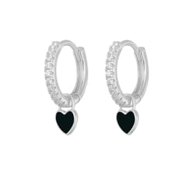 image-S925 Heart-Shaped Earrings - Platinum-White Oil Drop