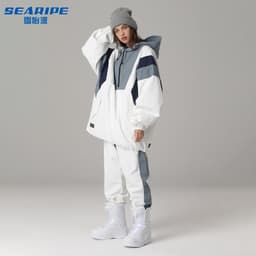 image-Men's Women's Ski Suit Waterproof Windproof Snowboard Snow Suit XXL Navy Blue