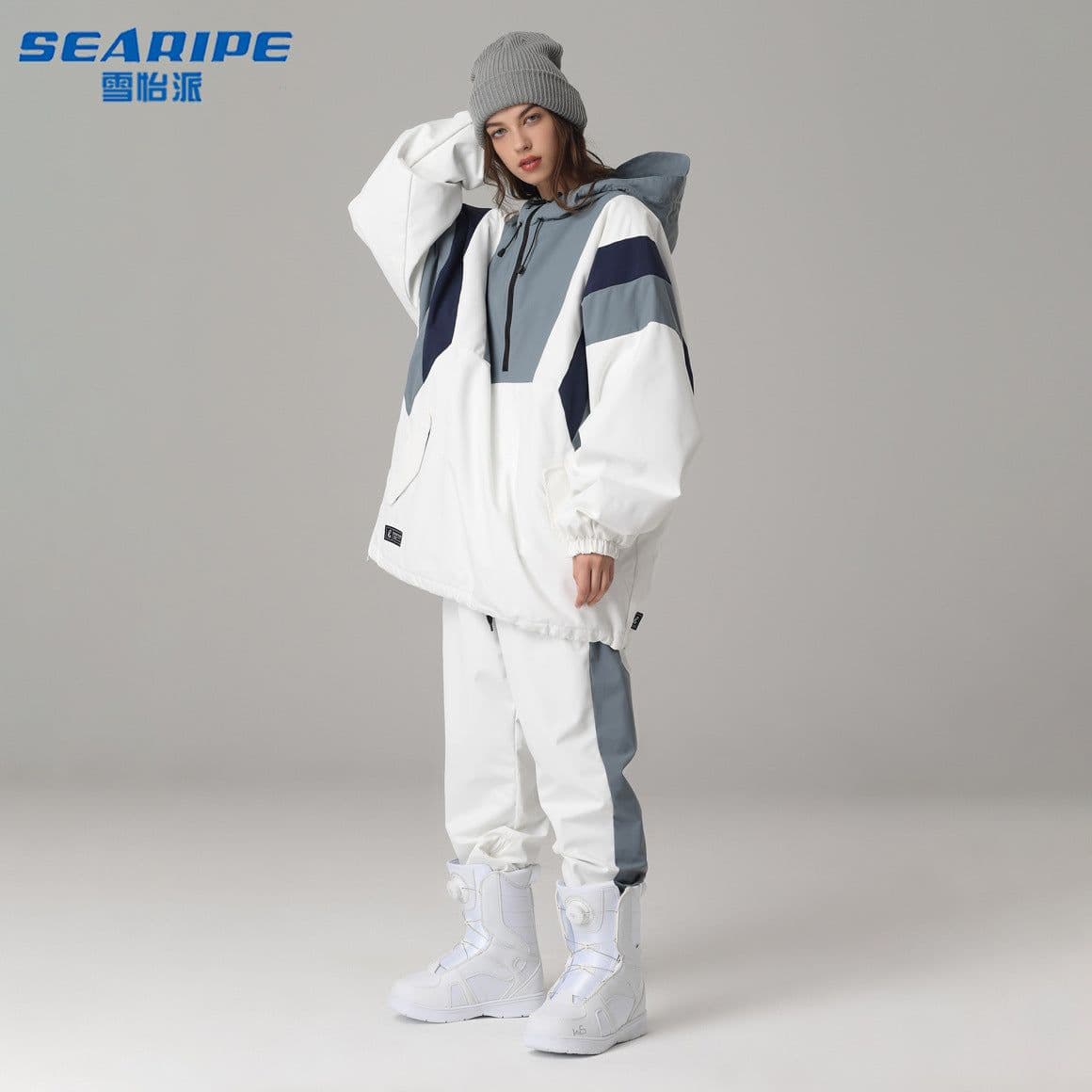 image-Men's Women's Ski Suit Waterproof Windproof Snowboard Snow Suit XXL Navy Blue