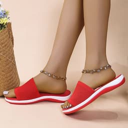 image-Wish independent station sandals 2022 spring and summer new knitted thick bottom 36-43 large size flat slippers women wholesale