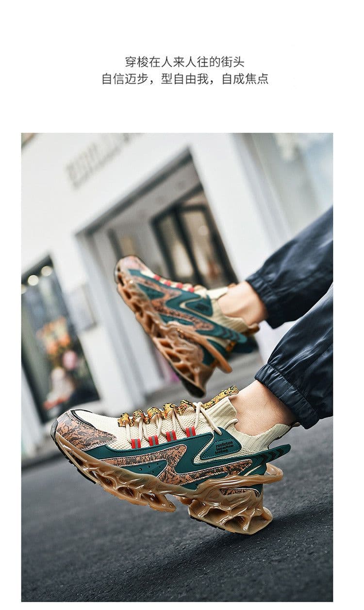 image-Men's Running Shoes - High Top Blade Outsole Sneakers