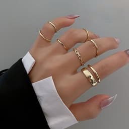 image-Wish Seven Piece Knuckle Ring Set Open Rings Wholesale