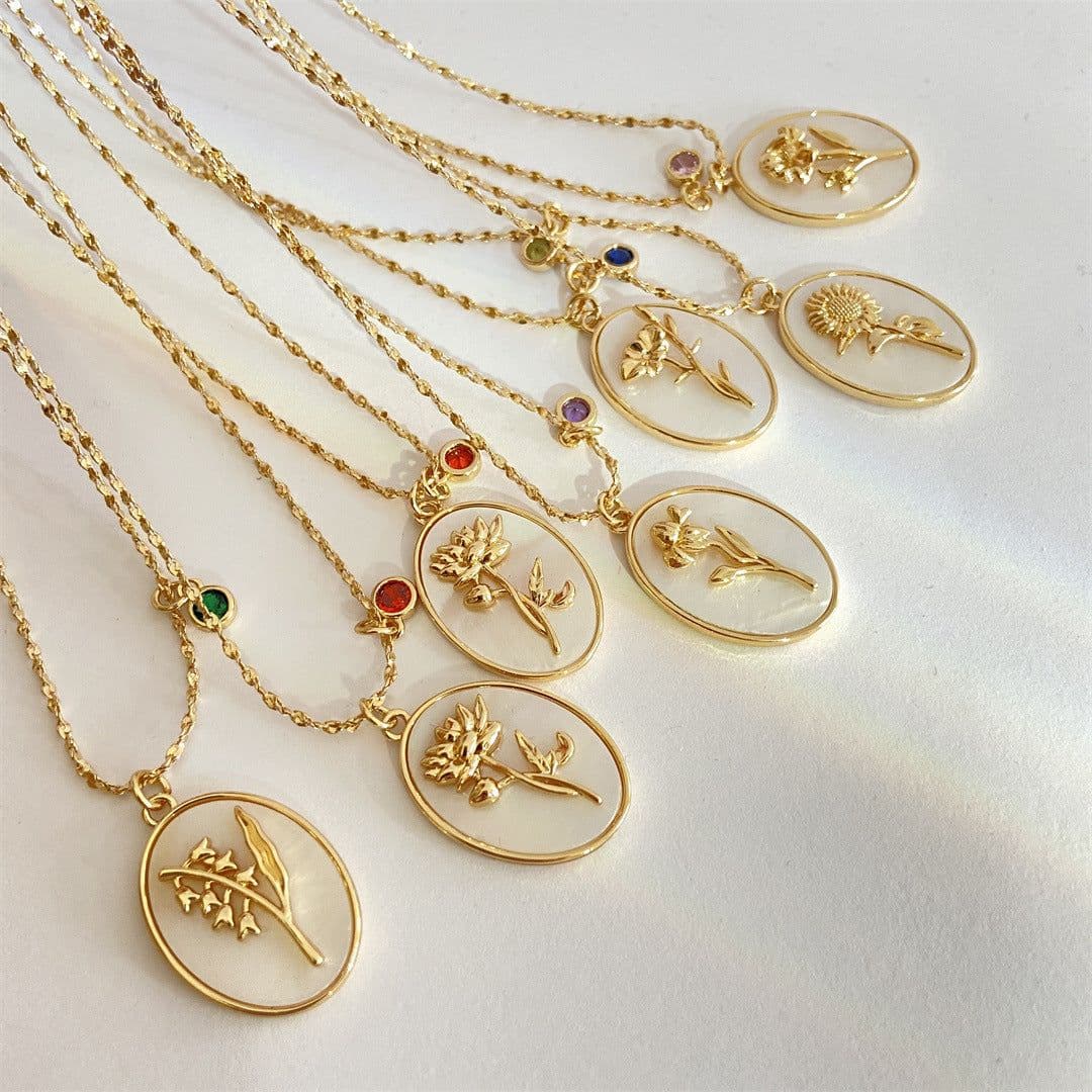 image-December Flower Necklace - Sunflower Copper Clavicle Chain 21-50cm