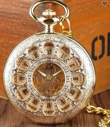 image-Pocket Watch Mechanical Gold Round 31mm