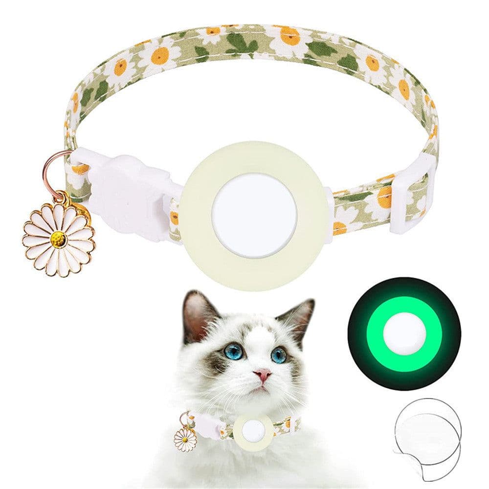 image-Airatg Dog Collar with Bell - Blue Daisy