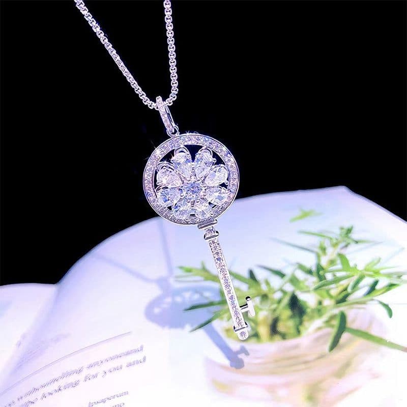 image-Chasing Forest Titanium Steel Necklace, Gold, Non-Fading Jewelry