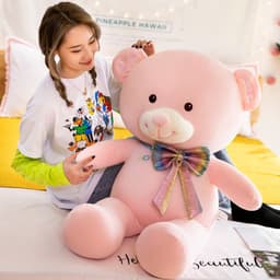 image-Creative Pink Big Bear Plush Toy Doll - Valentine's Gift
