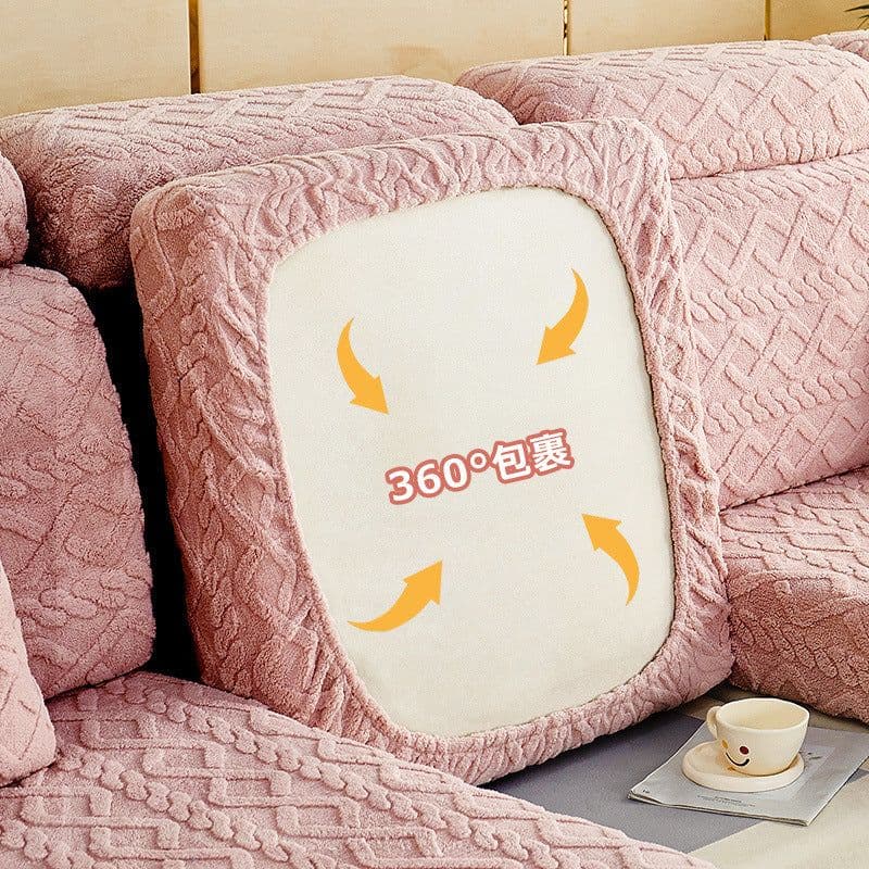 image-Hongyuan Fashion Universal Winter Sofa Cover - Light Gray, 45x45cm, Polyester