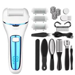image-Electric Foot Grinder - Digital Display 10-Piece Set, Sapphire Blue, Waterproof, Peeling