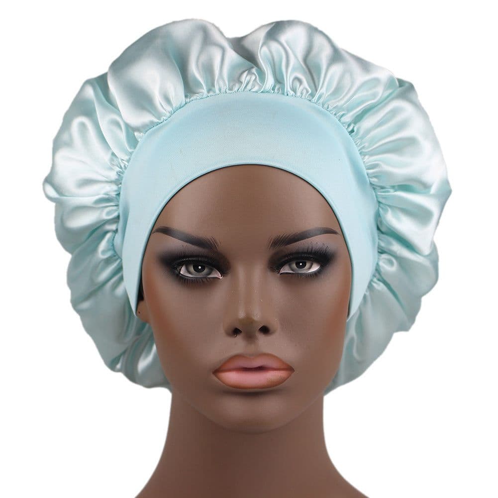 image-Amazon hot selling wide strip wide brim high elastic headband night cap ladies chemotherapy cap hair care cap
