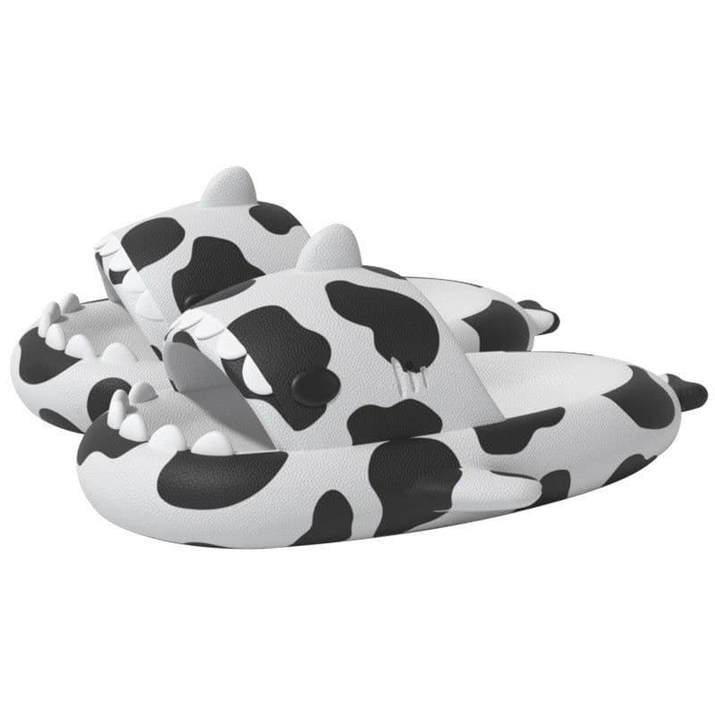 image-Cross-border cow shark sandals and slippers for men at home