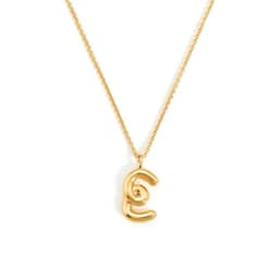 image-Brass Alphabet Necklace Unisex Initial Pendant Gold Plating