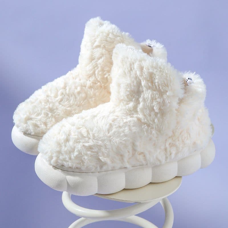 image-Cotton Slippers Women's - Light Green 4cm Heel