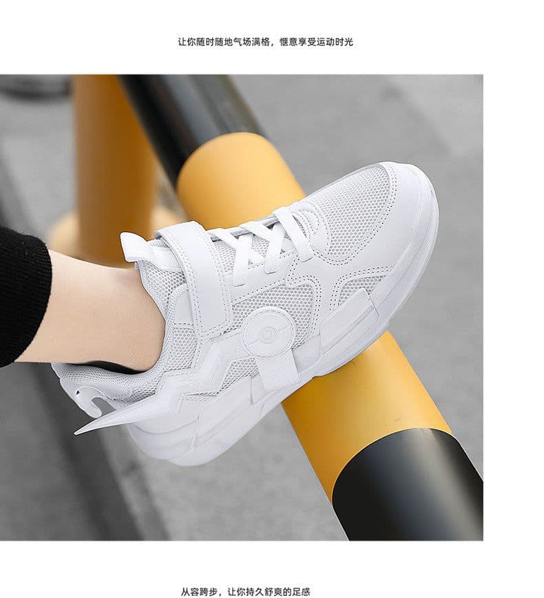 image-Autumn middle and big children's shoes boys sports shoes primary school students single mesh children's shoes boys travel shoes mound tail foreign trade